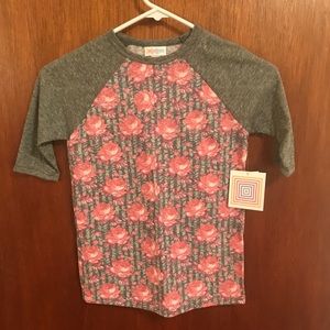 LuLaRoe Kid’s Size 6 Floral Sloan Baseball Tee